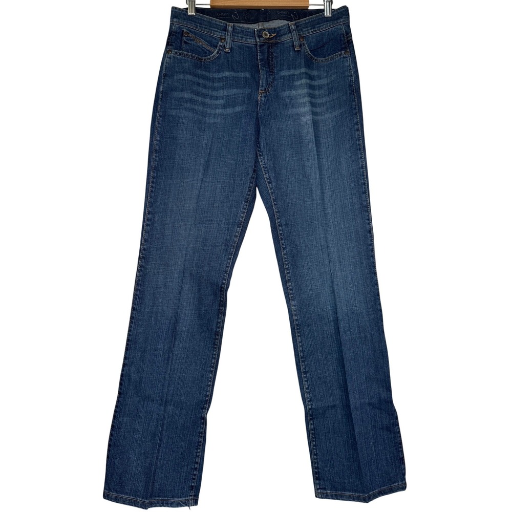 Wrangler Q-Baby Ultimate Riding Jeans Womens Bootcut Medium Wash Denim 7/8 x34